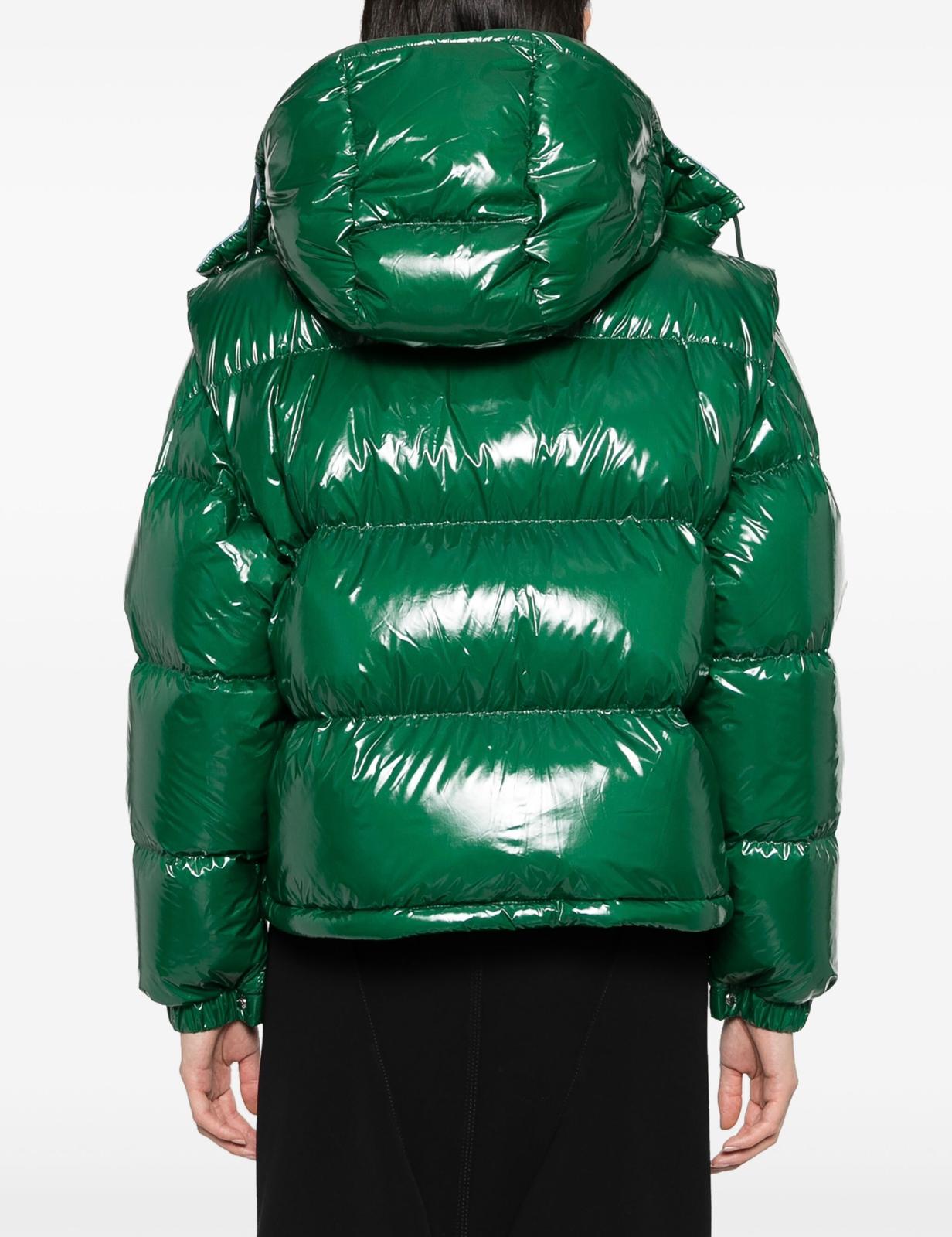 GIUBBINO MONCLER CORTO DONNA VERDE CON CAPPUCCIO