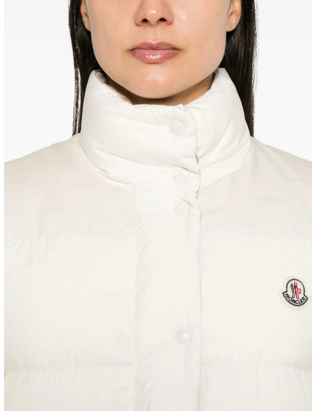 GUBBINO MONCLER DONNA BIANCO SENZA CAPPUCCIO