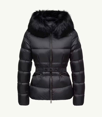 GUBBINO MONCLER DONNA NERO CON PELLICCIA NERA