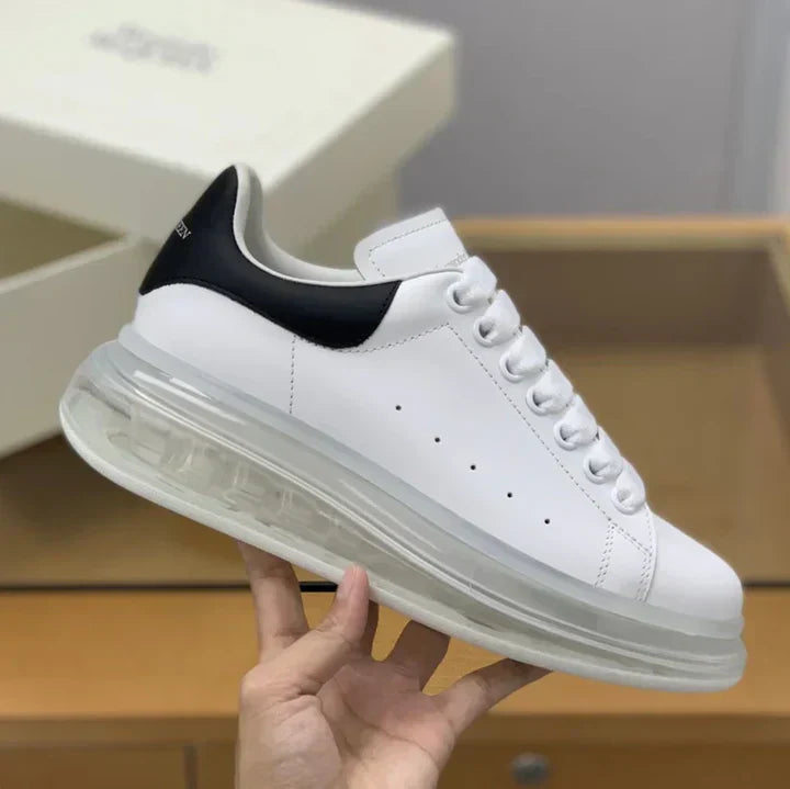 ALEXANDER MCQUEEN NERE E BIANCHE CON SUOLA IN GOMMA TRASPARENTE