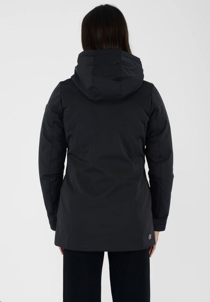 COLMAR DONNA NERO  IMPERMEABILE CON CAPPUCCIO