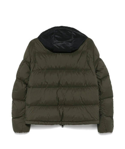 GIUBBINO MONCLER UOMO VERDE CON CAPPUCCIO NERO