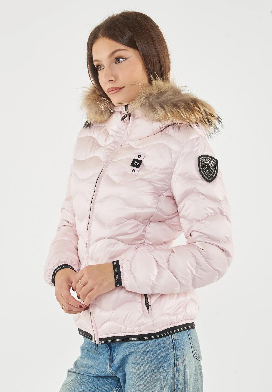 GIUBBINO BLAUER DONNA ROSA CORTO CON PELLICCIA